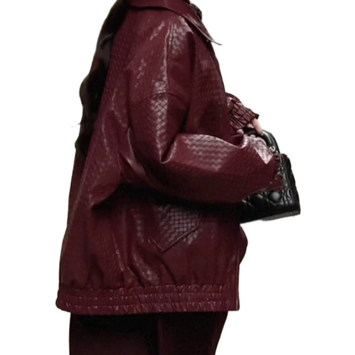 Oversized faux leather jacket for women in modern style Lune London