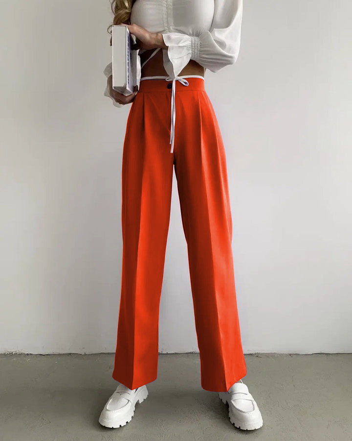 Wide Palazzo Pants for Women with an Elastic Waist and Convenient Pockets Lune London