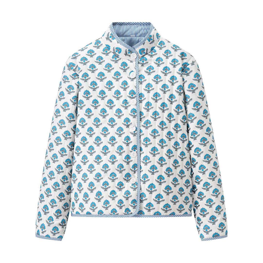 Lightweight cotton jacket for women with floral pattern Lune London
