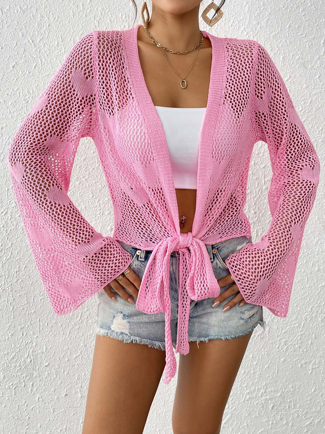Ladies Crochet Beach Cover Cardigan Lune London
