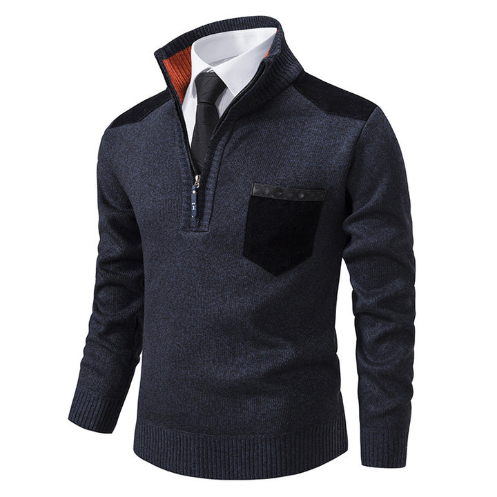 Casual sweater for men with half-zip closure and modern collar Lune London