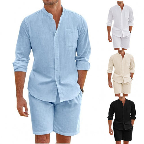 Light linen shirt for men with matching shorts Lune London