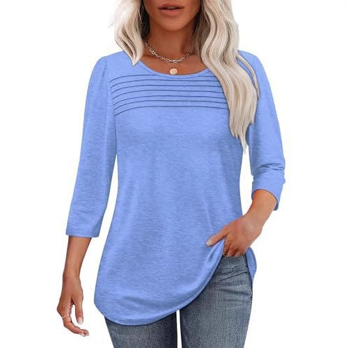 Women’s long sleeve shirt with pleat details Chic & Stil