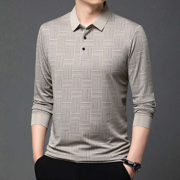 Men's polo shirt with a modern geometric pattern and a breathable structure Lune London