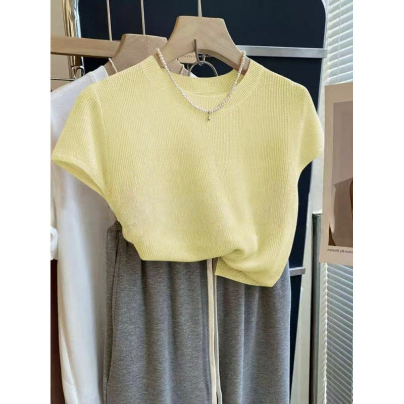 Chemise Tricotée à Manches Courtes Décontractée pour Femmes Chic & Stil