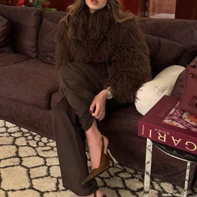 Ladies Plush Cardigan with Voluminous Sleeves Lune London