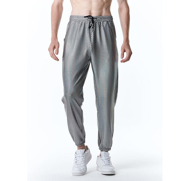 Men's Futuristic Mesh Pants In Trendy Metallic Look Lune London