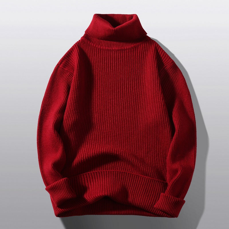 Men's Comfortable Roll-Neck Sweater Made Of Textured Knit Lune London