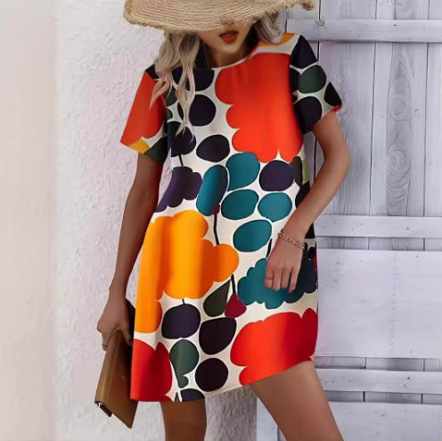 Lune London Abstract Print Women's T-Shirt Dress