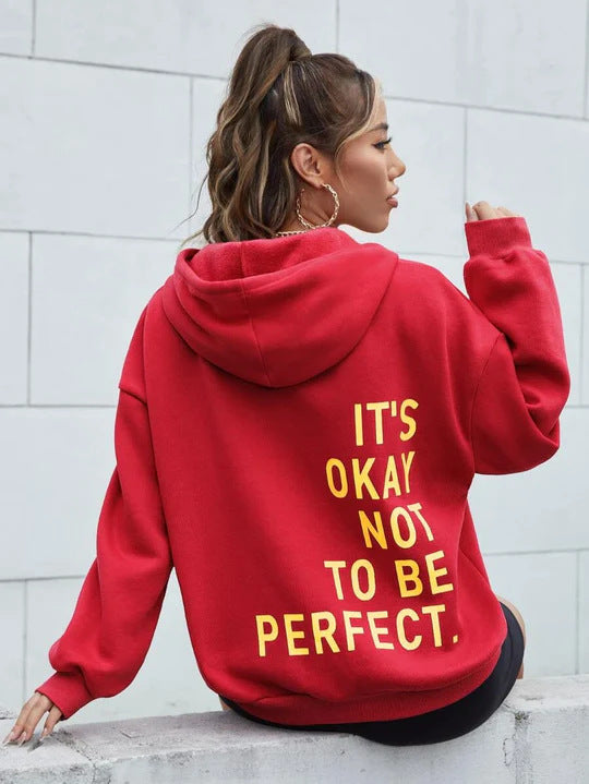 Women’s hoodie with motivational lettering and cozy lining Lune London