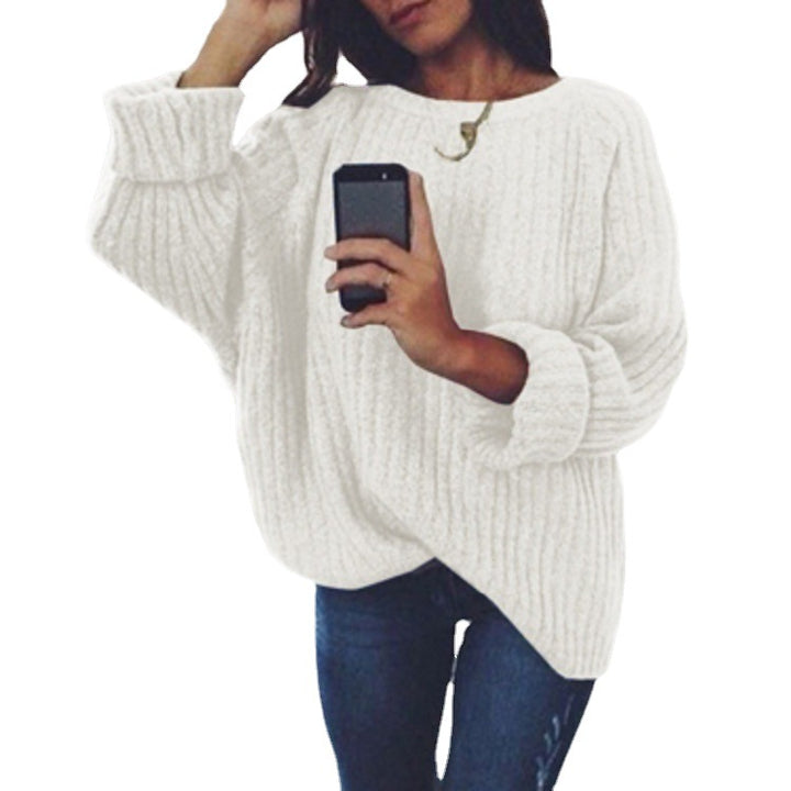Oversized knitted pullover for women with a soft ribbed texture and a loose fit Lune London