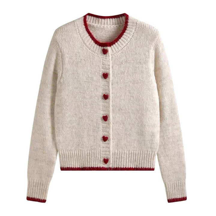 Ladies cozy knit vest with heart-shaped buttons and refined sleeve design Lune London
