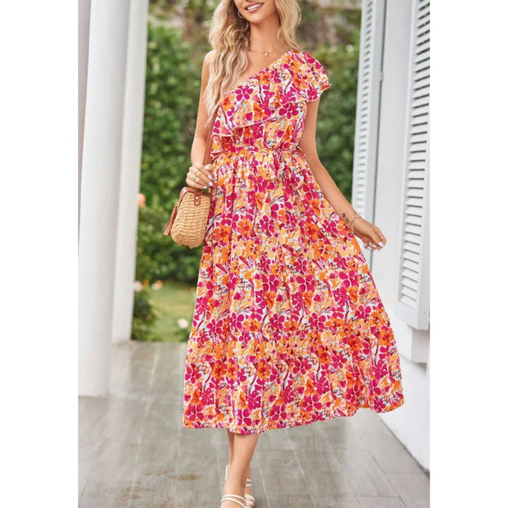 Women One-Shoulder Floral Maxi Dress Lune London