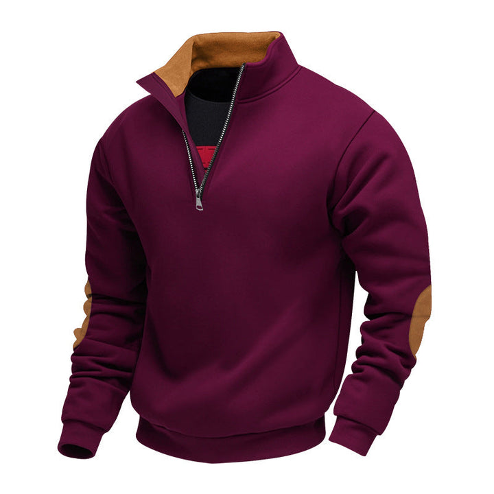Men's Sweatshirt with High-Quality Stand-Up Collar and Elegant Accents Lune London