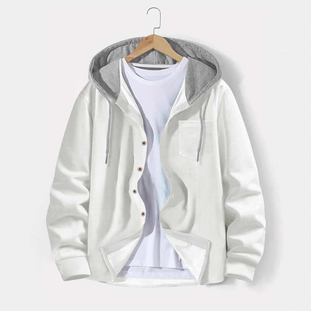 Men's versatile hoodie t-shirt with textured surface and practical chest pocket Lune London
