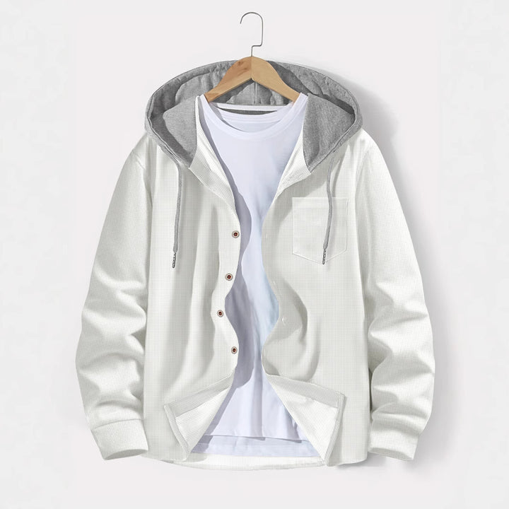 Men's versatile hoodie t-shirt with textured surface and practical chest pocket Lune London