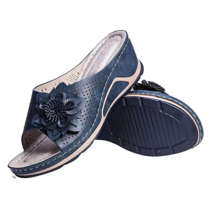 Fashion women's sandals with floral details and comfortable sole Lune London