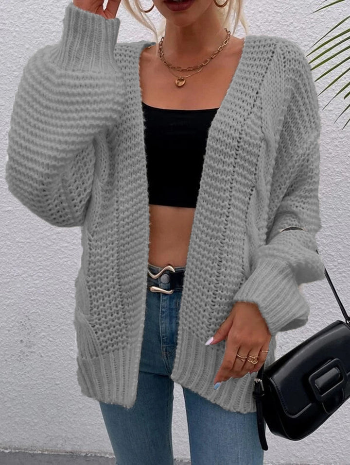 Women Oversized Casual Patterned Vest with Deep Pockets and Wave Structure Chic and Style