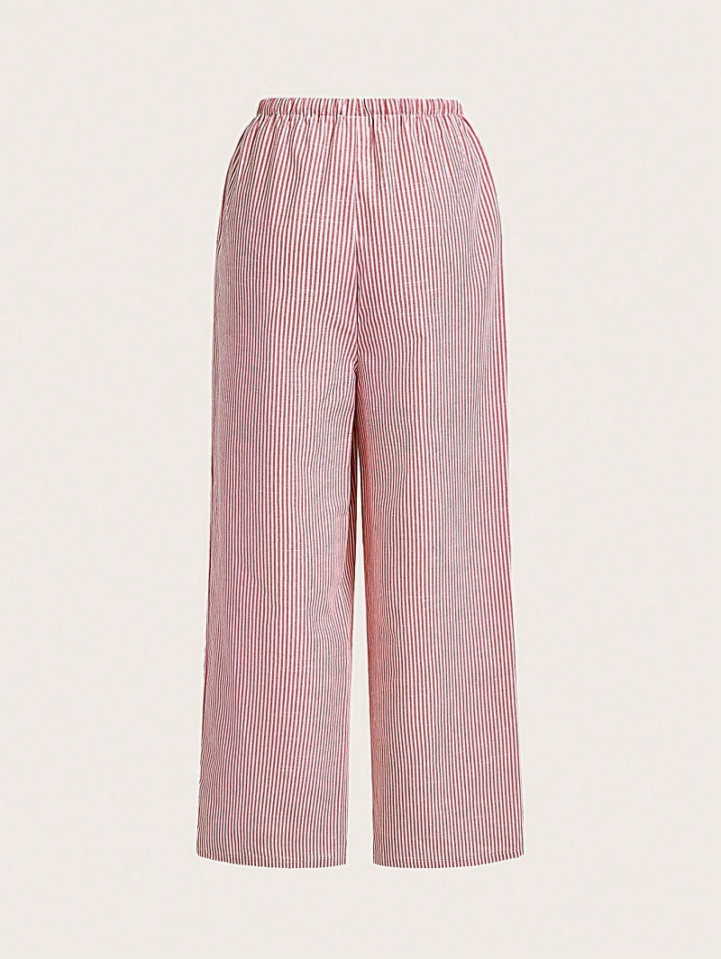 Casual summer trousers for women with side pockets and elastic waistband Lune London