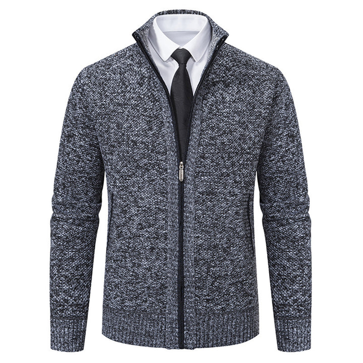 Elegant knitted jacket for men with full zip and structured design Lune London