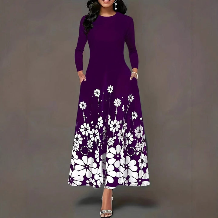 Maxi dress women with floral design and practical pockets Lune London