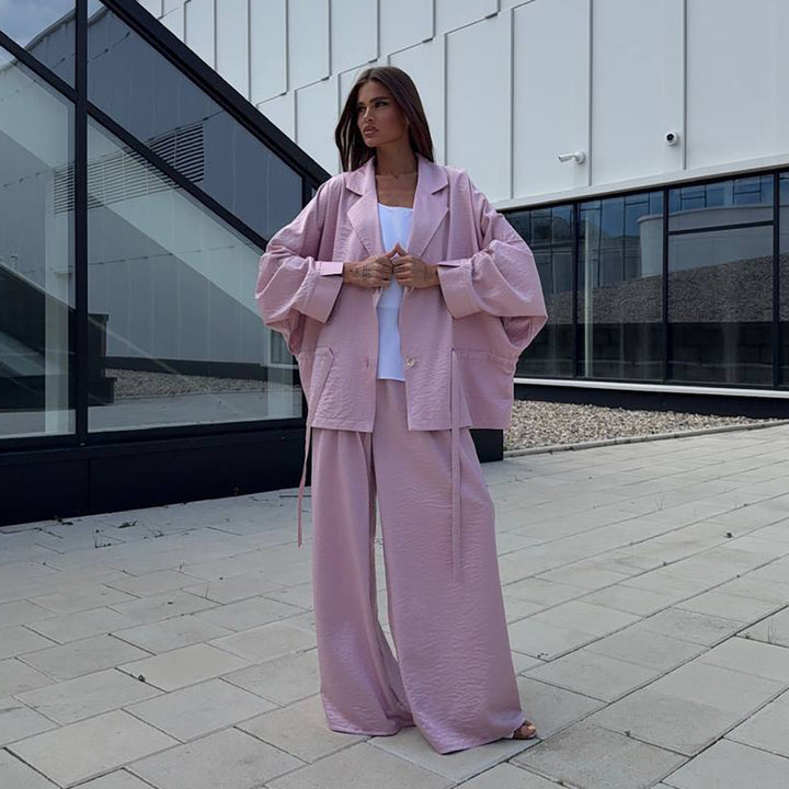 Oversized jacket for women with wide sleeves and matching pants Lune London