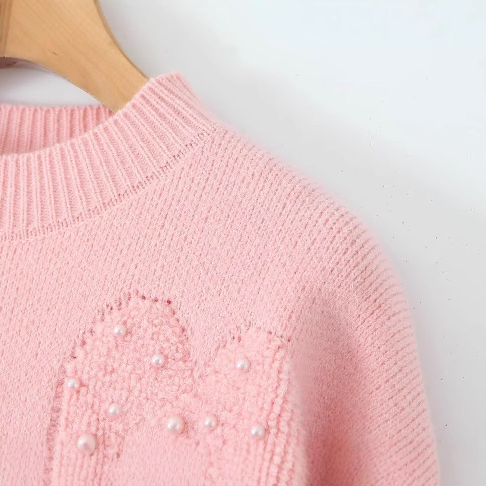 Pull en tricot confortable pour femmes avec motifs en cœur Chic & Stil