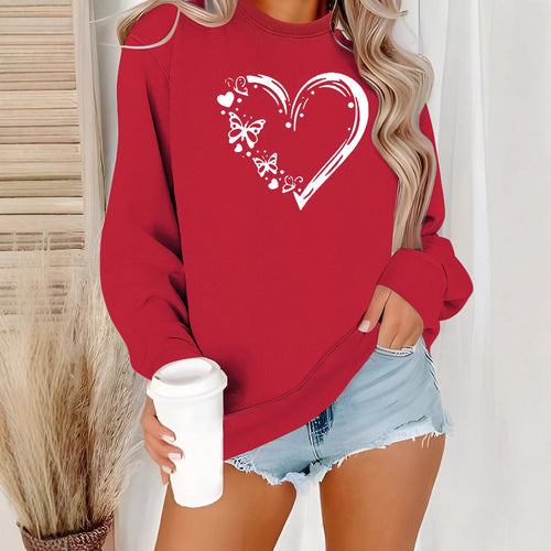 Sweat-shirt pour femmes avec un design créatif de cœur et de papillon Chic & Stil