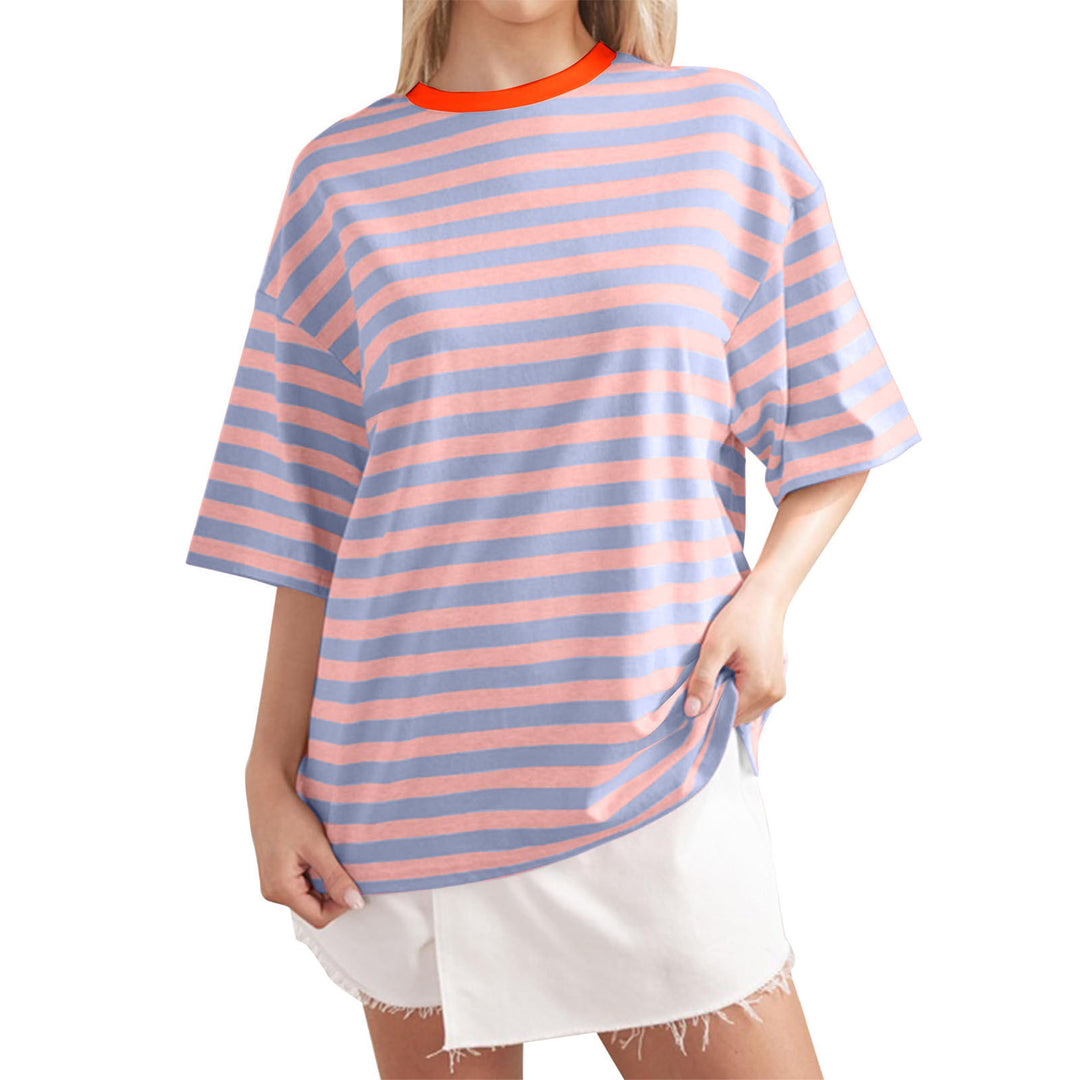 Casual oversized T-shirt for women with wide stripes Lune London