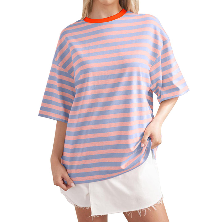 Casual oversized T-shirt for women with wide stripes Lune London