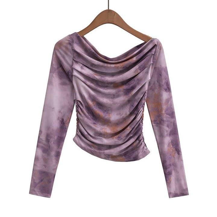 Women's Elegant Long Sleeve Top with Gathered Design Chic & Stil