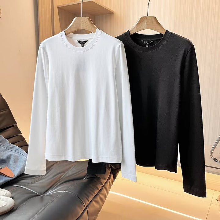 Long-sleeve T-shirt for women in breathable cotton blend with modern cut Lune London