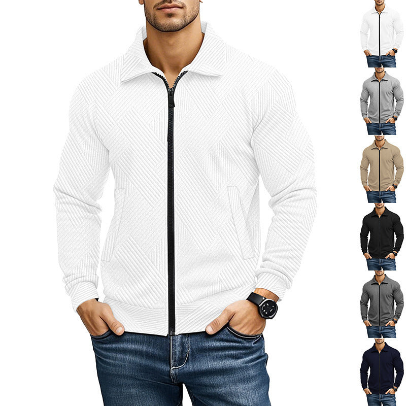 Men's knit jacket with structured design and sporty collar Lune London