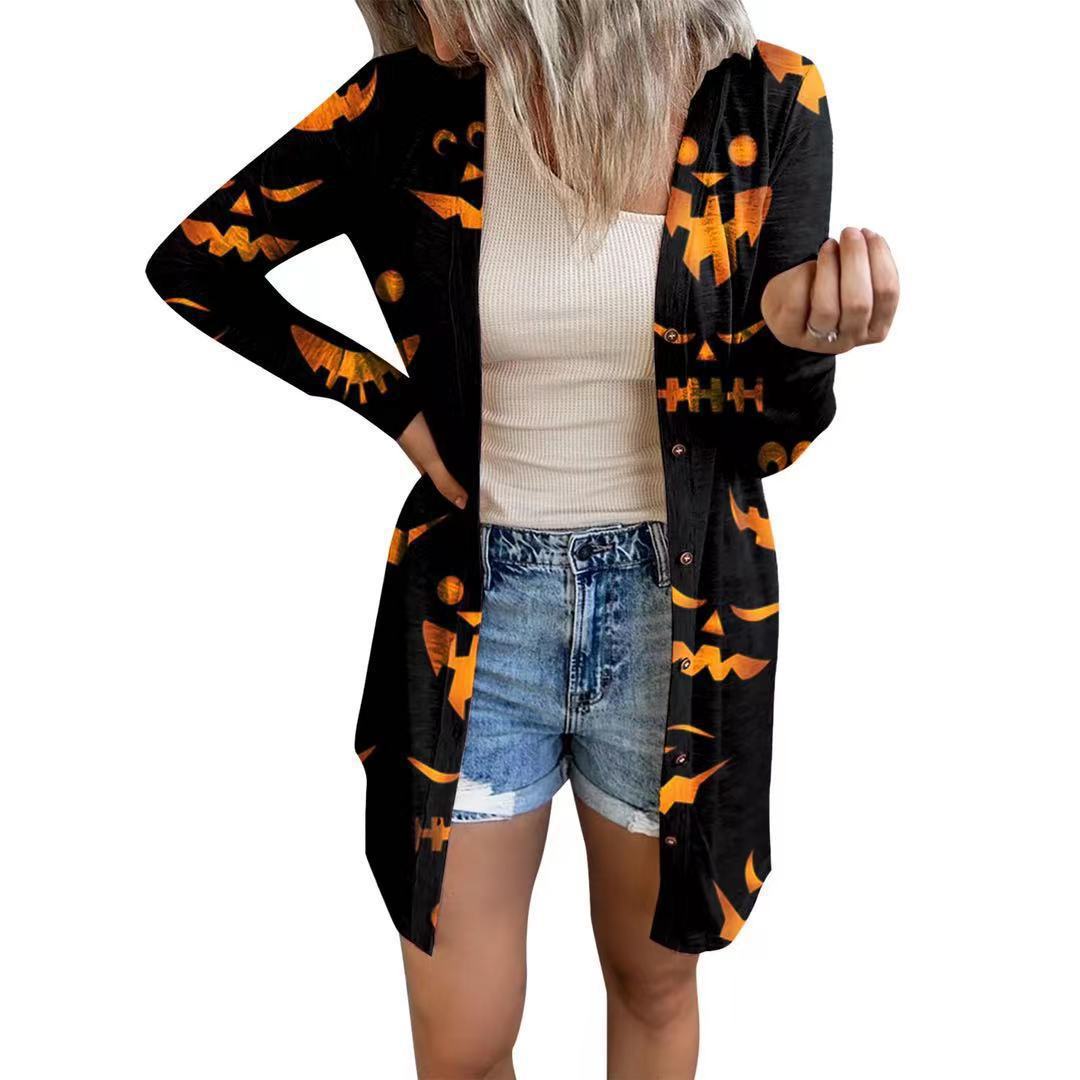 Long sleeve blouse for women with animal print and button closure Lune London