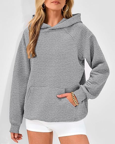 Casual hoodie for women in textured fabric Lune London