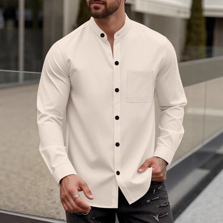 Men's Elegant Shirt with Stand Collar Lune London
