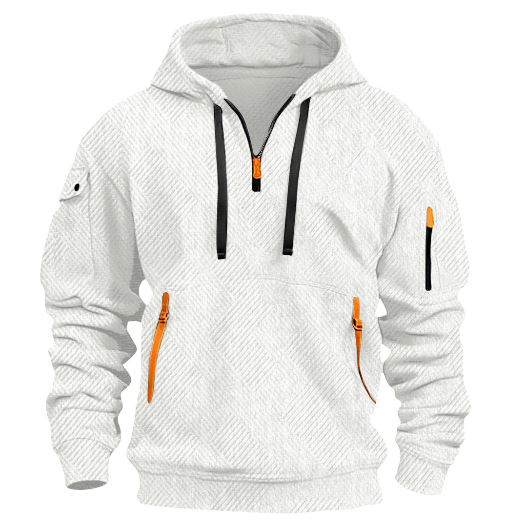 Men's hoodie with practical zip pockets and innovative structured design Lune London