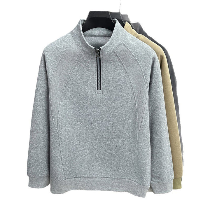 Trendy knitted sweater for men with high collar and zipper Lune London