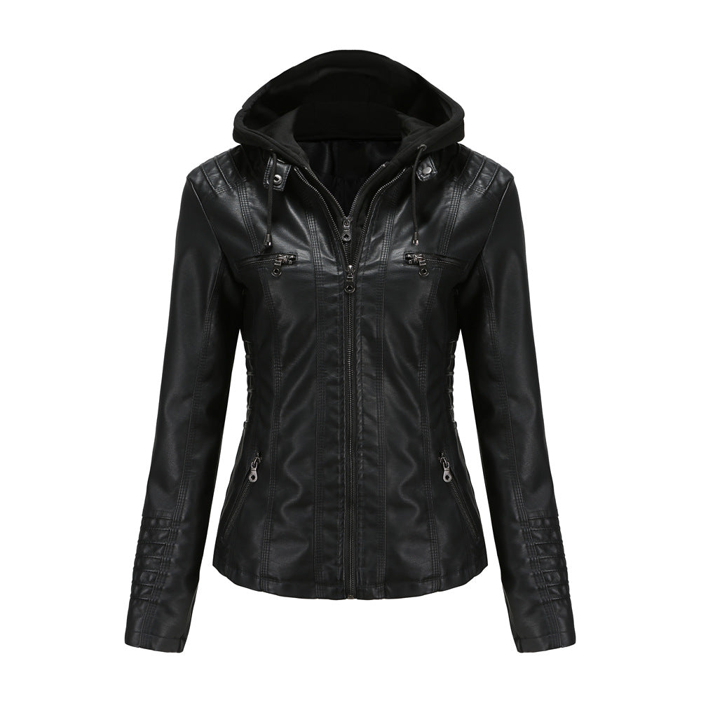 Lune London | Leather jacket - With hood - Fitted cut - Versatile & Stylish