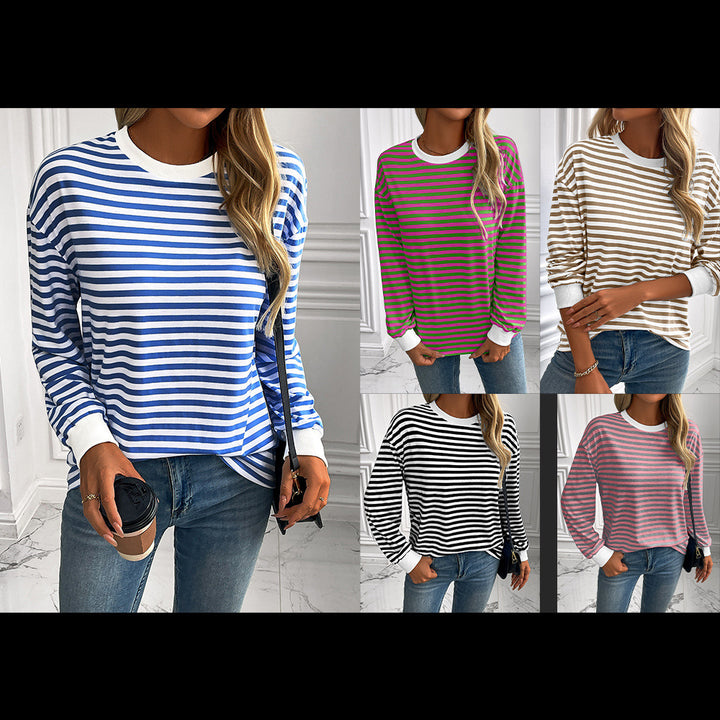 Long sleeve striped sweater for women with a relaxed fit Lune London