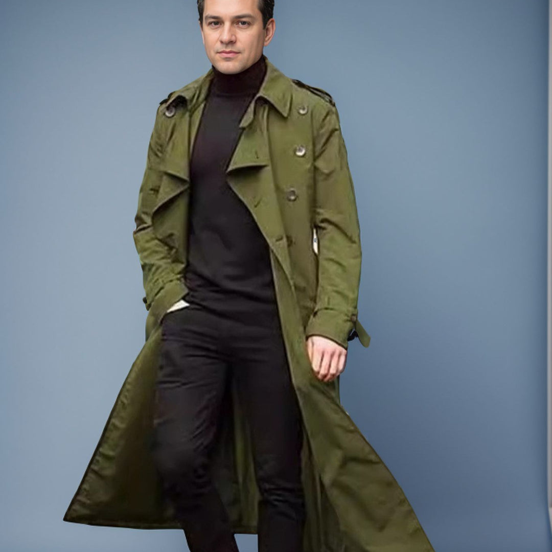 Elegant trench coat for men with adjustable belt and classic details Lune London