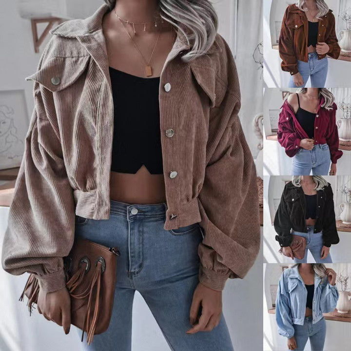 Corduroy jacket for women with a relaxed fit and trendy button details Lune London