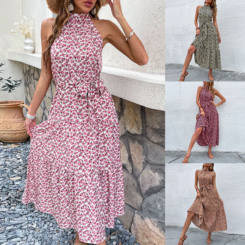 Lune London Women's Floral High Neck Maxi Dress