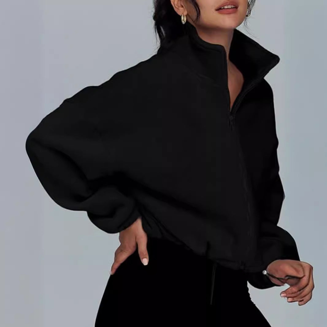 Lune London high collar oversized sweater with zipper for ladies