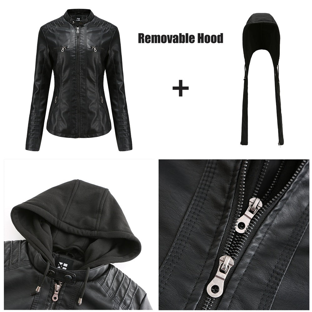 Lune London | Leather jacket - With hood - Fitted cut - Versatile & Stylish