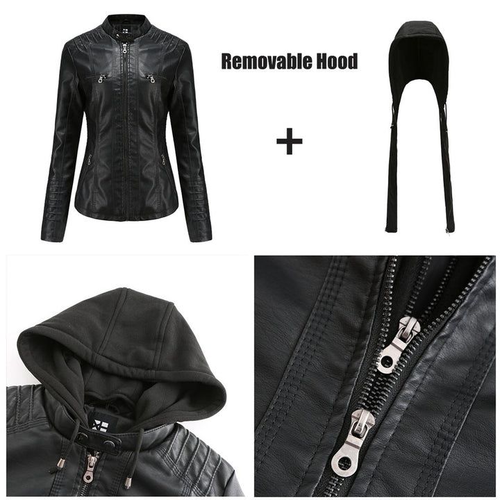 Lune London | Leather jacket - With hood - Fitted cut - Versatile & Stylish