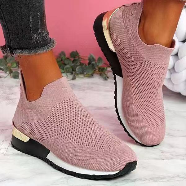 Ladies Breatheable Slip-On Sneakers with flexible knit upper Lune London