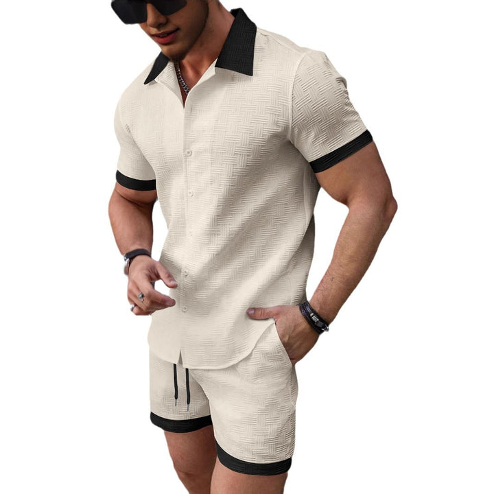 Short-sleeved structured shirt for men with buttons and chic leisure shorts set Lune London