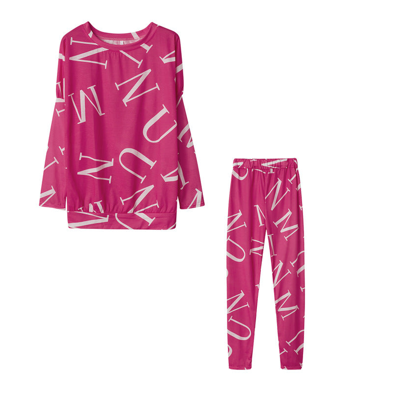 Chic and Stylish Lounge Set for Ladies with Letter Print