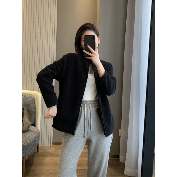 Veste en polaire pour femmes avec col haut et zip intégral Chic & Stil